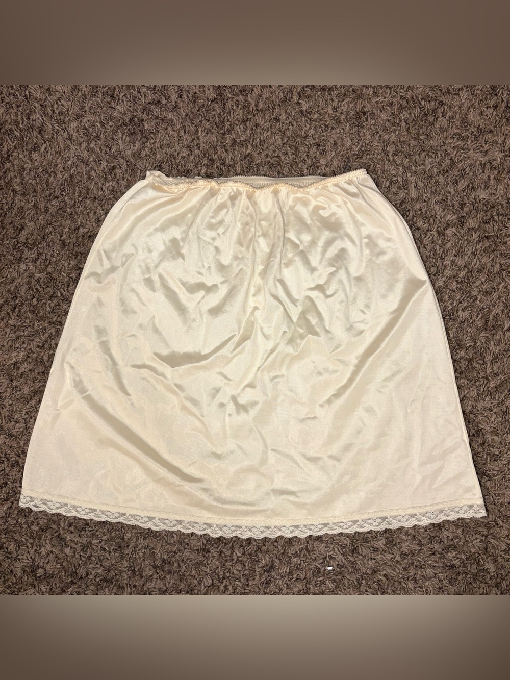 Vintage Warners Ivory Half Slip Skirt – Lace Trim Mini (Size L)